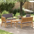 thumbnail image 3 of vidaXL Garden Sofa Set 5 pcs Brown 75 x 45 x 38cm Solid Acacia wood, 3 of 5