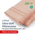 thumbnail image 3 of CGK Linens Extra Soft Pillowcases Set of 4 - Queen / Standard Size Hotel Luxury Breathable & Cozy 4-Piece Pillow Covers, Mauve, 3 of 7