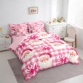 thumbnail image 3 of Castle Fairy Santa Claus Girl 7pcs Bedding Comforter Set,Merry Christmas Queen Bedding Sets Super Cozy,Geometric Plaid Queen Sheet Sets,Breathable Home Decor, 3 of 8