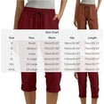 thumbnail image 2 of BLVB Capri Pants for Women Summer Drawstring Elastic High Waist Casual Capris Straight Leg Cotton Linen Cropped Trousers, 2 of 6