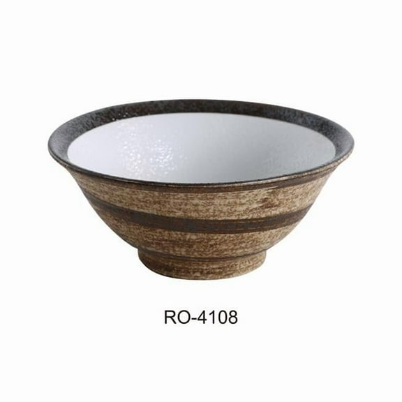 Yanco RO-4108 3.5 x 8.5 in. Rockeye China Two-Tone Noodle Bowl - 40 oz - Pack of 12