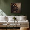 thumbnail image 3 of Canvas Print Buffalo Wall Art Vintage Animal Decorative for Living Room Bedroom - 12x12, 3 of 8