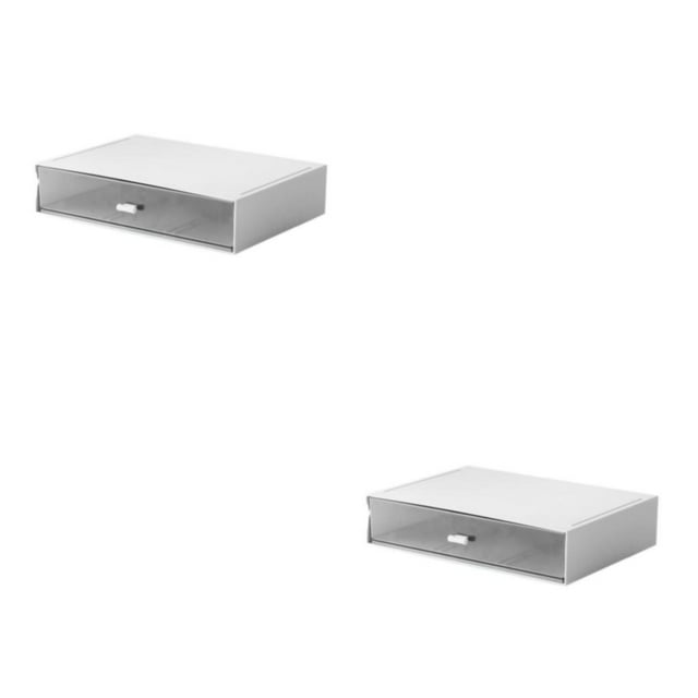 Baohd Practical Desk Organizer - Essentials Neat And Tidy Widely Convenient Desktop Storage Organizer white 1 drawer 2Set