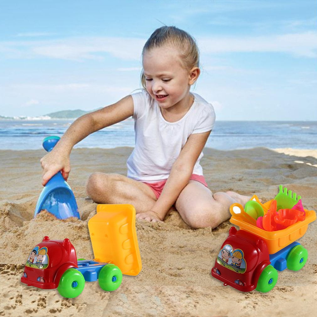 Kids Children Beach Playing Truck Sand Dredging Toy Set Gift_vi 