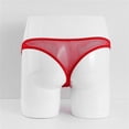 thumbnail image 4 of GDREDA sous-Vêtements Sans Entrejambe pour Hommes Mode Décontractée Aguichant Mini String T Pants Dentelle Transparente Rouge, Taille Unique, 4 of 4