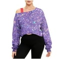 thumbnail image 2 of KIHOUT Subtle Star-Print Off-Shoulder Hoodie - Low-Key Sparkle for Family Gatherings & Weekend Coffee Runs; Soft Fabric Fits Daily Comfort (S-XXL), 2 of 7