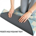 thumbnail image 3 of Light Blue and Cream Checkered Pattern Hot Yoga Mat Towel Non Slip for Hot Yoga - Quick-Drying Yoga Mat Cover with 4 Corner Pockets with Travel Bag - Hot Yoga Towel Non Slip 70"x26", 3 of 6