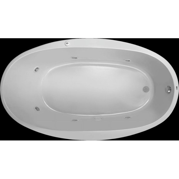 Proflo PFWPLUSA7040BS Plus A 70" X 40" Drop In 6 Jet Whirlpool Bath Tub - Off White