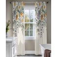 thumbnail image 4 of Floral Eucalyptus Leaves Sheer Curtains 84 Inch Length 2 Panels Set for Living Room/Bedroom, Daisy Summer Botanical Rustic Kitchen Curtains Grommet Semi-Sheer Curtains Window Treatments 52"x84"x2, 4 of 7