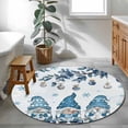 thumbnail image 3 of Round Rug 3.3Ft Washable Non-Slip, Blue Gnomes Christmas Circle Area Rugs for Living Room Bedroom, Xmas Ball Gifts Botanical Snowflake Indoor Floor Mats Carpet Runner for Home Decor Aesthetic, 3 of 8