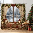 thumbnail image 2 of Tchckioa Shower Curtain,Snow Window Privacy Protection Hooks Bath Curtain for Bathroom Decor,72x78, 2 of 6