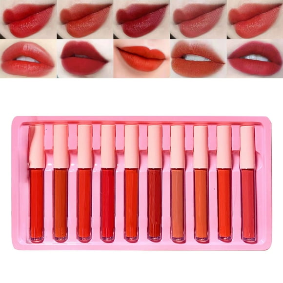 Lip Oil Lip Plumper Loreal Lipstick Lip Liner Lip Stick and Moisturizing Velvet Smooth and Non Sticky Cup Fog Face Lipstick Containing 10 Lipsticks 100ml Tiktok Trend Items Lip Stain Popular Pick
