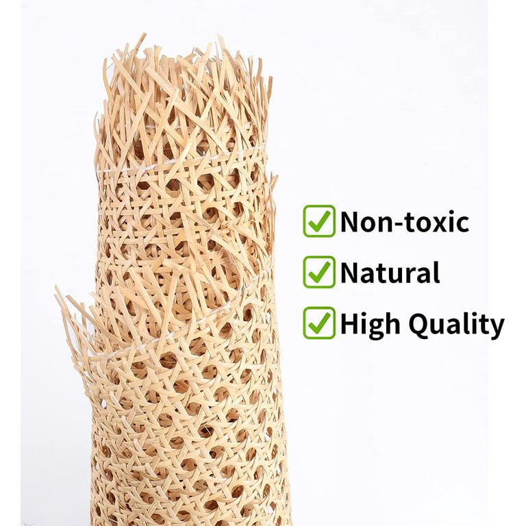 14 Width Square Cane Webbing 3.3Ft, Natural Rattan Webbing Roll