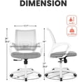 thumbnail image 3 of Office Desk Computer Chair Ergonomic Mesh Gaming Mid Back Seat with Comfy Lumbar Support Adjustable Height Swivel for Home Task (Grey), 3 of 7
