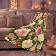 thumbnail image 6 of Vintage Rose Floral Design Autumn Thoughtful, Cozy Pet Portrait Pattern, Warm Flannel Blanket for Living Room and Bedroom, Cat Lovers Thanksgiving Gift, Pet Lover Home Decor, 6 of 9