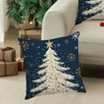 thumbnail image 6 of Christmas Pillow Covers Blue Christmas Linen Material Elks Snowflake Component Pillow Cover 18x18 In Home Bedroom Decoration Sofa Cushion, 6 of 7