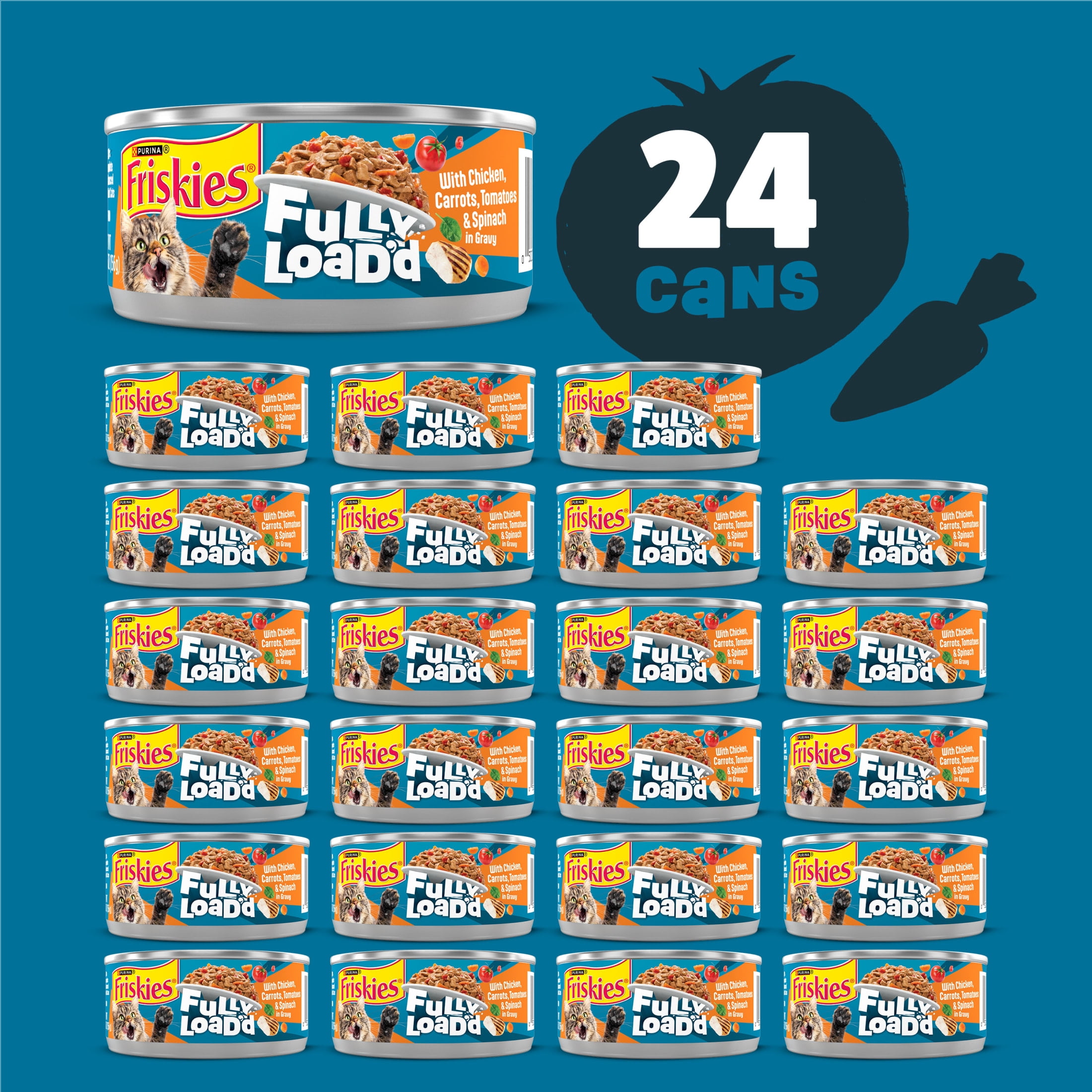 (24 pack) Purina Friskies Fully Load'd Chicken Flavor Wet Cat Food, 5.5 oz Can