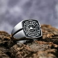 thumbnail image 3 of K-KED Black/Red Enamel Fire Department Firefighter Ring Stainless Steel Fireman Ring-14-Black, 3 of 8