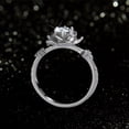 thumbnail image 3 of Elegant Flower Moissanite Rings for Women 0.5 Carat D Color VVS1 Clarity Diamond Ring 925 Sterling Silver Floral Statement Ring Dainty Jewelry Size 5-9, 3 of 8