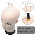 thumbnail image 2 of GEX Bald Mannequin Head Makeup Female Professional Cosmetology for Wig Making Display Wigs Eyeglasses Hairs with T Pins Brown Color Wigs Hats Display Beige, 2 of 7