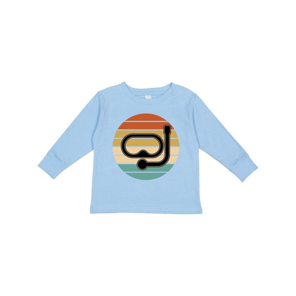 Inktastic Scuba Diver Retro Sunset Diving Boys or Girls Long Sleeve Toddler T-Shirt