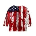 thumbnail image 4 of Xdegoge Flash of The Day 4Th of July Clothes for Girls Boys Kids American Flag Shirt Stars Strips Usa Tee Shirt 3/4 Sleeve Summer Tops Raglan Crewneck Patriotic Shirts 9 Years Old Girl Gift, 4 of 5