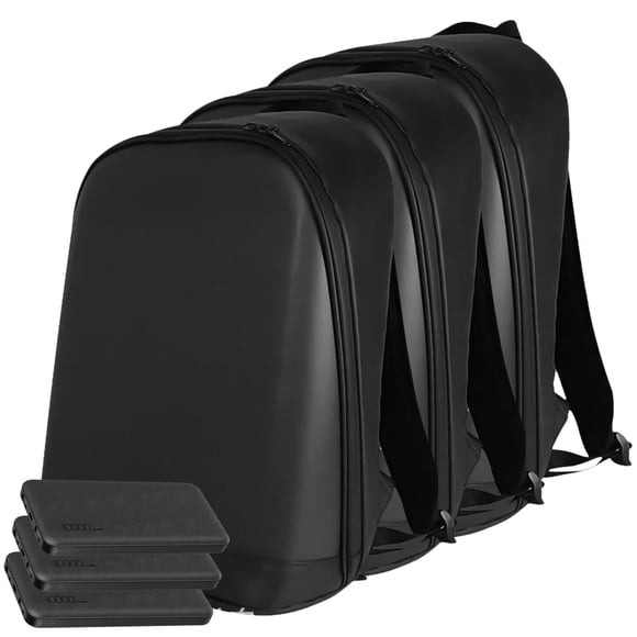 Mochilas Impermeables PixelBlackPower 3 Pzas Pantalla LED 64x64px 25x25cm 5V/2A Batería 10000mAh 15kg Nailon Cremallera