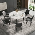 thumbnail image 3 of Magic Home Modern Faux Leather Bucket Seat Dining Chairs (set of 2) Grey, 3 of 5