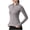 Gray, variant on Workout Tops for Women Long Sleeve Slim Fitting Zip Mock Neck Quick-Dry Stretch Yoga Running Athletic Tops