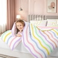 thumbnail image 3 of meiyoeat Glitter Letter J Full Size Bedding Sets for Girls Kids, Rainbow Initial Full Size Bed in a Bag, Pastel, Pink Reversible, 7-Piece, 3 of 6