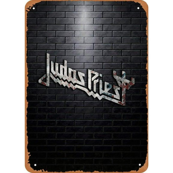 Band Logo Judas Priest Plaque Poster Metal Tin Sign Retro Vintage 8x12 Inch Wall Decor
