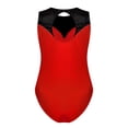 thumbnail image 4 of YONGHS Kids Girls Rhinestone Sleeveless Gymnastics Ballet Leotard Figure Ice Skating Dance Biketard Red 8, 4 of 7