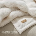 thumbnail image 5 of EVERGRACE Ultra Soft Luxury Fluffy Ridgeline Faux Rabbit Fur Throw Blanket, Thick Warm Bubble Throw for Bed, Cozy Plush Reversible Blankets for Couch, Chair, Sofa, Ivory White, 60x80 Inches, 870 GSM, 5 of 8