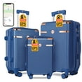 thumbnail image 1 of IMGadgets Go Luggage Ensemble de 3 Pcs (Bleu) / ABS Polycarbonate Léger et Durable / Roues Pivotantes Doubles 4x à 360° / Serrure Approuvée TSA / 3 Étiquettes Intelligentes GPS Mondiales / Conception Spacieuse / Poignée en Fer Rétractable, 1 of 9
