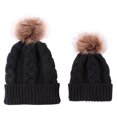 thumbnail image 1 of ZECATL Bonnet d'Hiver pour Femmes Bonnet Chaud en Tricot avec Pompon en Fourrure, 1 of 6