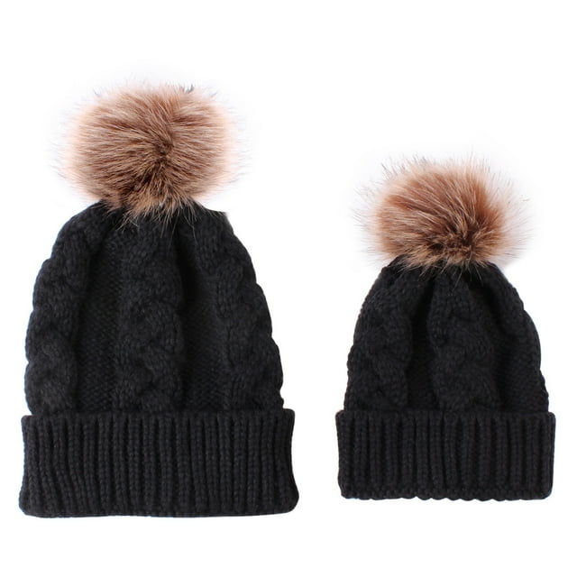 ZECATL Bonnet d'Hiver pour Femmes Bonnet Chaud en Tricot avec Pompon en Fourrure
