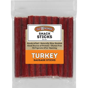 Old Wisconsin Turkey Sausage ZS23 Snack Sticks, Naturally Smoked, Ready to Eat, High Protein, Low Carb, Keto, Gluten Free, 28 Ounce Resealable Package
