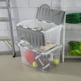 thumbnail image 6 of Sterilite 48 Quart Medium Storage Bin with Hinge Lid, Clear Plastic FlipLid Storage Container, Gray, 6 of 11