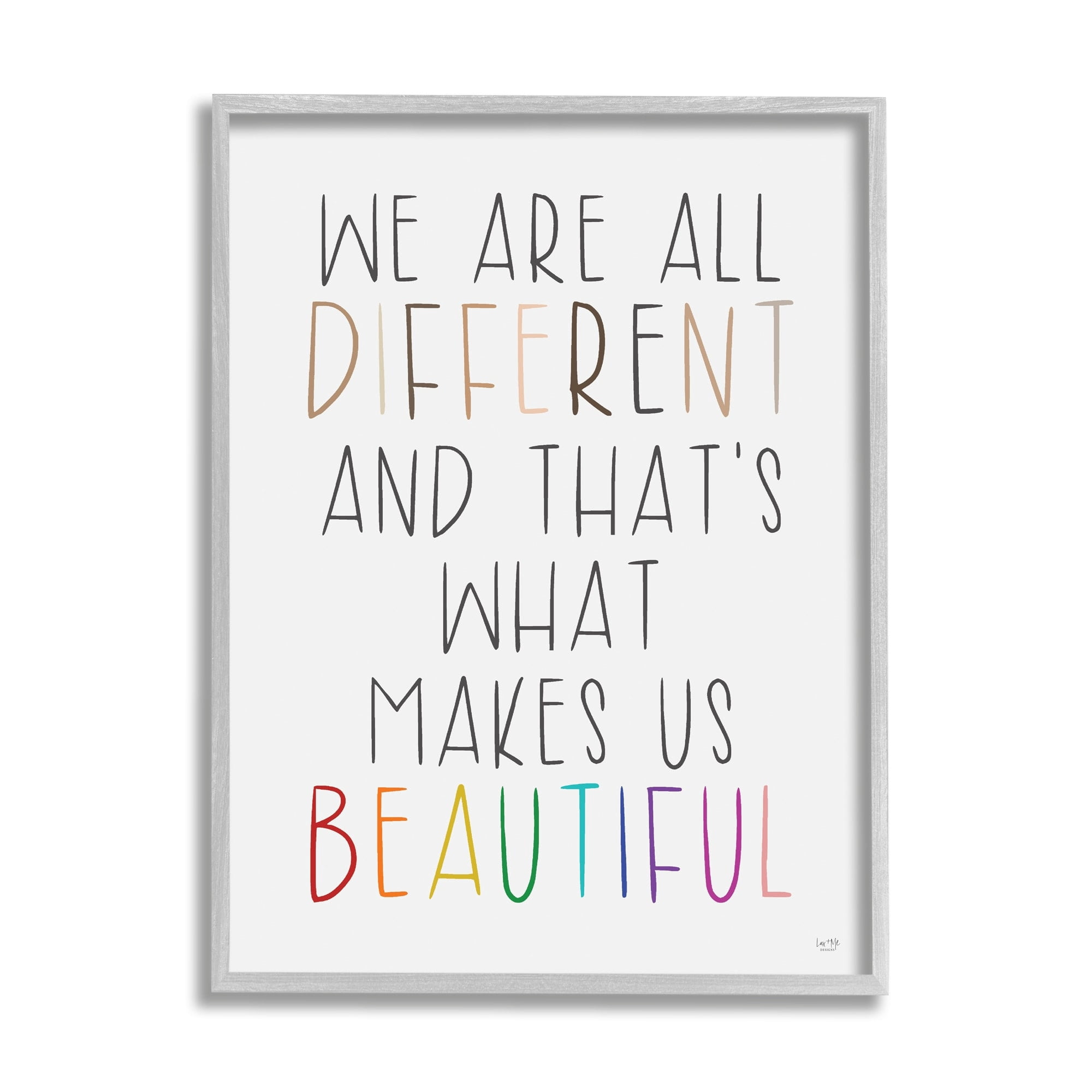 Stupell Industries Different Is Beautiful Inspirational Typography Quote , 24 x 30, Design by Lux + Me Designs