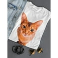 thumbnail image 3 of Curious Abyssinian Cat T-Shirt Women -Image by Shutterstock, Female XX-Large, 3 of 4