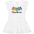 thumbnail image 3 of Inktastic Merry Christmas Rainbow Holiday Lights Girls Baby Dress, 3 of 5