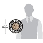 Infinity Instruments Sofia Brown Traidtional Analog Display Silent 12-inch Wall Clock