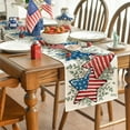 thumbnail image 5 of OutmaxHome 4th of July Table Runner, Patriotic Memorial Independence Day Decoration Linen Table Runners for Farmhouse Kitchen Dining Holiday Birthday Party, 5 of 6