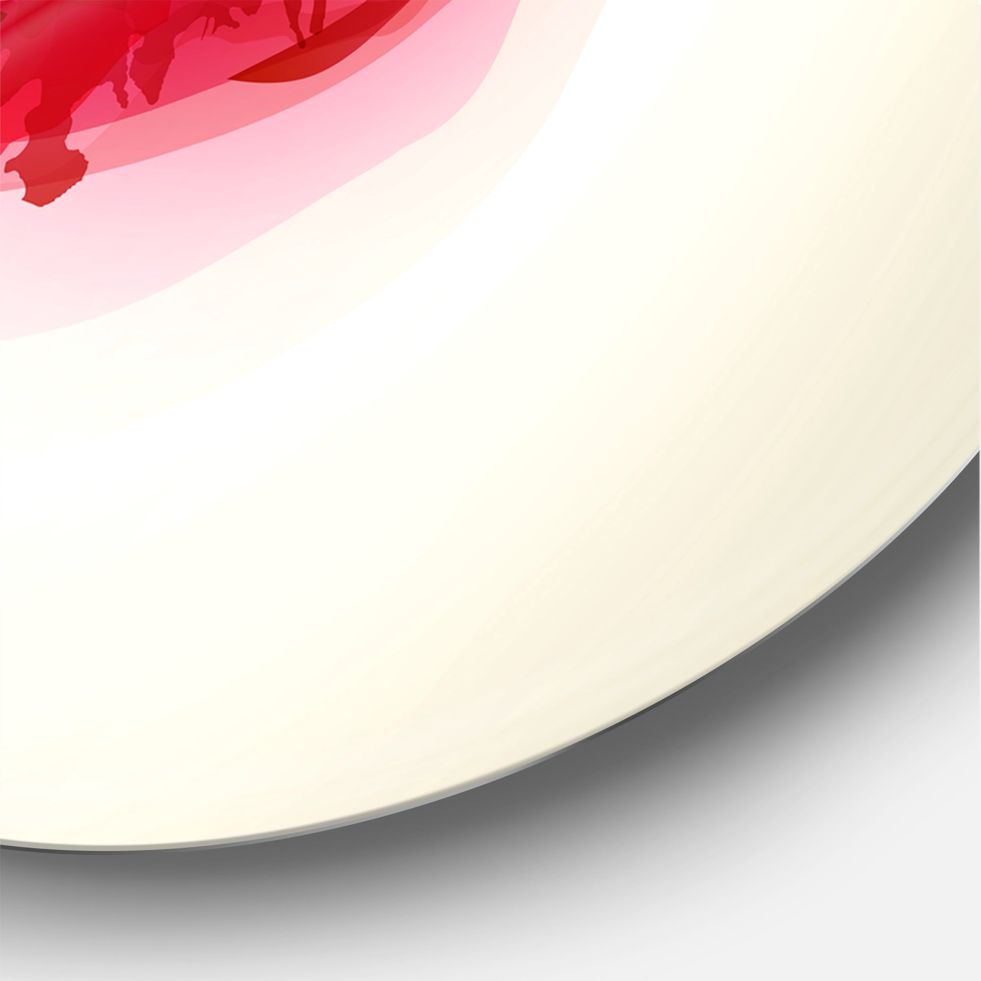 Designart 'Red Girl Lips Formed By Abstract Blots' Modern Circle Metal Wall Art 11x11 - Disc of 11