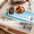 thumbnail image 3 of Summer Beach Placemats Set of 6 Coastal Ocean Seaside Sky Scenery Place Mats Indoor Wipeable Table Mats Washable Cloth Dining Table Placemats for Kitchen Holiday Party Home Decor 13x19 Inch, 3 of 9
