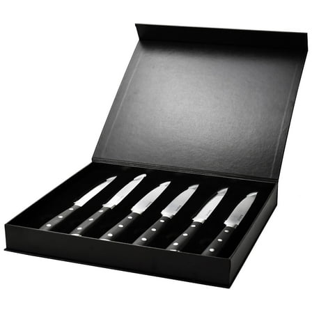 Barenthal 6pcs/set Steak Knives, Stainless Steel Serrated Steak Knives, 4.8-inch Serrated Steak Knife with Storage Case