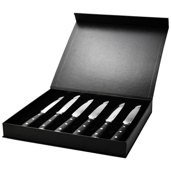Barenthal 6pcs/set Steak Knives, Stainless Steel Serrated Steak Knives, 4.8-inch Serrated Steak Knife with Storage Case