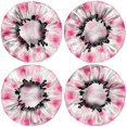 thumbnail image 2 of Shower Caps,Pioneer Flower Floral Print Pattern Waterproof Shower Cap for Women 4 Pieces,Double Reusable Hair Cover for Shower PEVA Elastic Stretch Hem, 2 of 7
