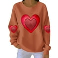 thumbnail image 4 of Yuyuzo Chandails en Molleton pour Femmes Saint-Valentin T-Shirts Graphiques Hauts Décontractés Manches Longues Col Rond Mode Chandail, 4 of 5