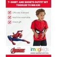 thumbnail image 3 of Marvel Avengers Spider-Man Little Boys T-Shirt French Terry Tank Top and Shorts 3 Piece Outfit Set Toddler to Big Kid, 3 of 5